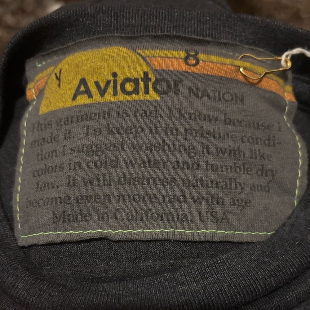 Aviator Nation Kids Logo Tee Charcoal & Multicolor Size 8 Unisex - Picture 3 of 9